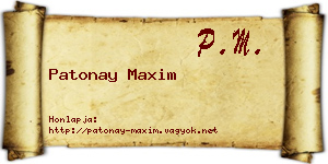 Patonay Maxim névjegykártya
